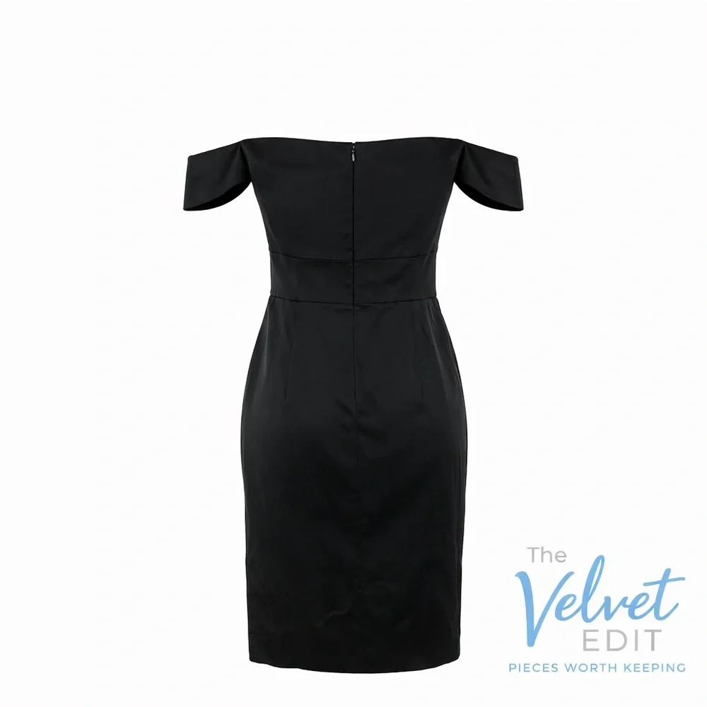 Milly Ari Off-Shoulder Black Cocktail Dress Size 6 - Picture 2 of 3